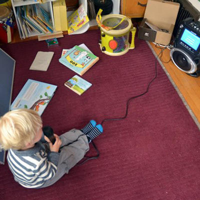 Boy playing video games 