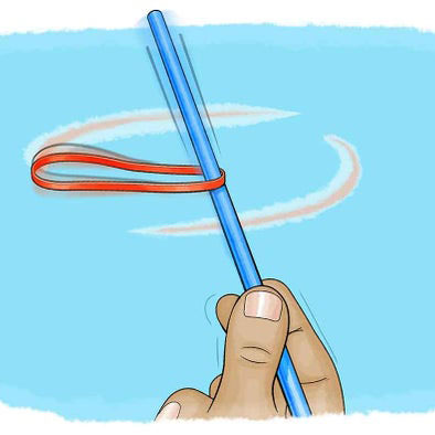 pencil and a rubber band hula-hoop