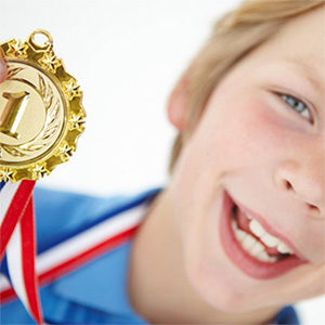Boy with First Place Medal