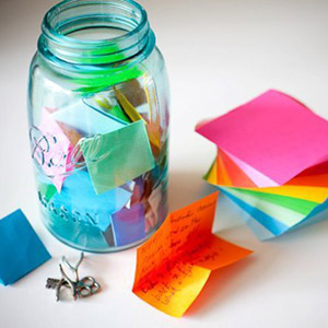 Jar with notes