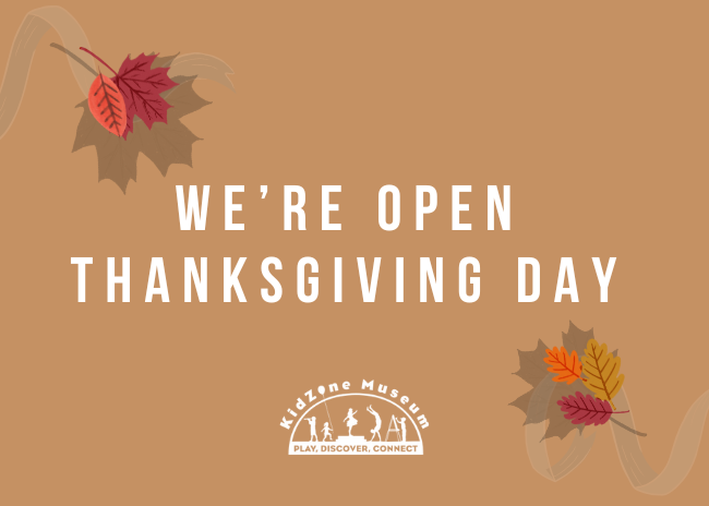 We're open thanksgiving day graphic