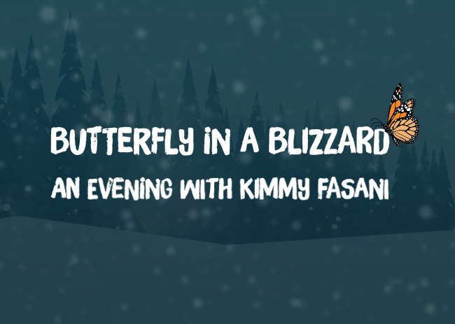 butterfly in a blizzard calendar graphic